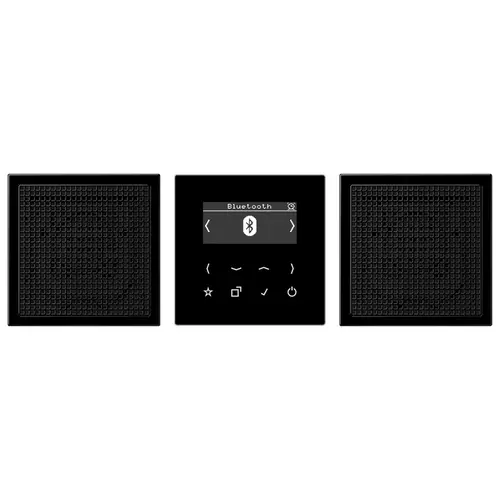 JUNG DAB LS2 BT SW smart radio DAB+ Bluetooth set met 2 luidsprekers LS990 zwart glans