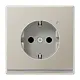 JUNG ES 1520-O LNW wandcontactdoos randaarde Safety+ met LED-orientatieverlichting LS990 edelstaal