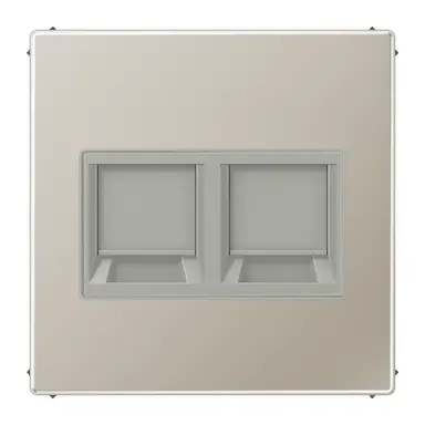 JUNG ES 1969-2 WE centraalplaat met draagring 2-voudig voor modulair jack LS990 edelstaal