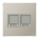 JUNG ES 1969-2 WE centraalplaat met draagring 2-voudig voor modulair jack LS990 edelstaal