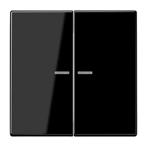 JUNG LS 102 KO5 SW schakelwip 2-voudig met controlevenster voor HOME draadloze schakelaar LS990 zwart glans