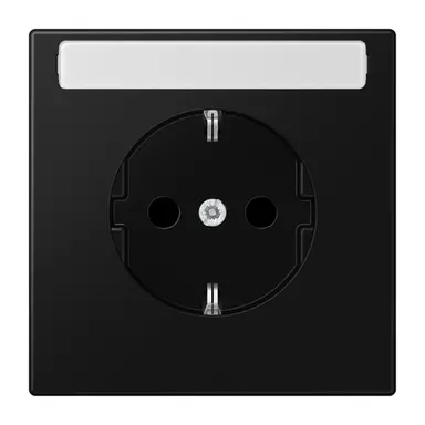 JUNG LS 1520 NKINA SWM wandcontactdoos randaarde tekstvenster Safety+ LS990 grafietzwart mat