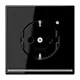 JUNG LS 1520-O SW LNW wandcontactdoos randaarde Safety+ met LED-orientatieverlichting LS990 zwart glans