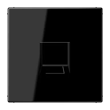 JUNG LS 1969-1 WE SW centraalplaat met draagring 1-voudig voor modulair jack LS990 zwart glans