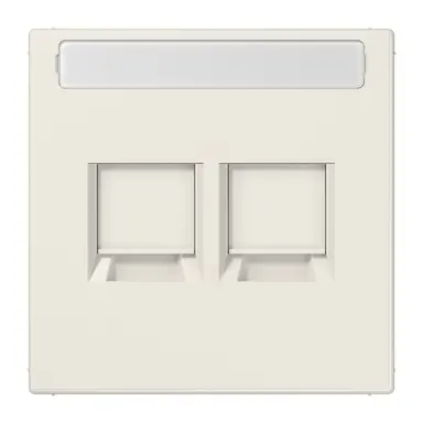 JUNG LS 1969-2 NA WE centraalplaat 2-voudig modular-jack tekstvenster LS990 creme