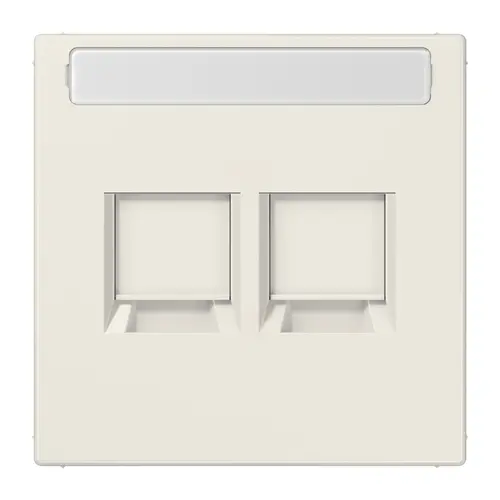 JUNG LS 1969-2 NA WE centraalplaat 2-voudig modular-jack tekstvenster LS990 creme