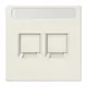 JUNG LS 1969-2 NA WE centraalplaat 2-voudig modular-jack tekstvenster LS990 creme