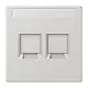 JUNG LS 1969-2 NA WE LG centraalplaat 2-voudig modular-jack tekstvenster LS990 lichtgrijs