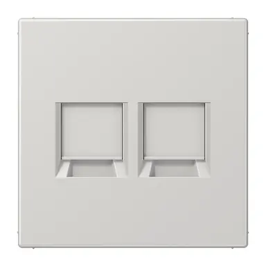 JUNG LS 1969-2 WE LG centraalplaat met draagring 2-voudig voor modulair jack LS990 lichtgrijs