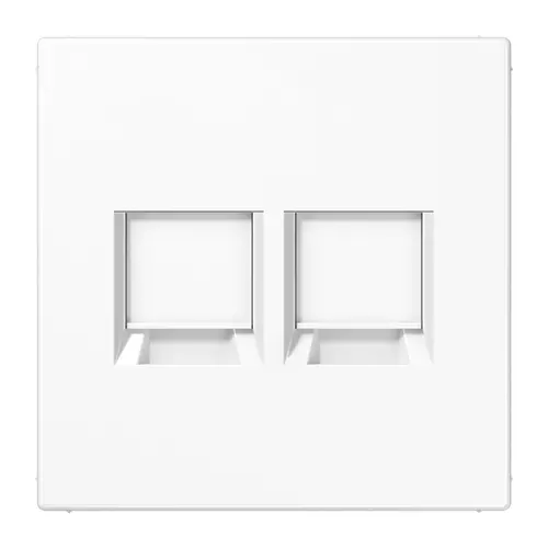 JUNG LS 1969-2 WE WW centraalplaat met draagring 2-voudig voor modulair jack LS990 alpine wit