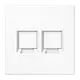 JUNG LS 1969-2 WE WW centraalplaat met draagring 2-voudig voor modulair jack LS990 alpine wit