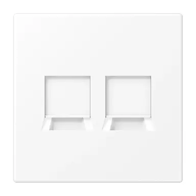 JUNG LS 1969-2 WE WWM centraalplaat met draagring 2-voudig voor modulair jack JUNG LS990 sneeuwwit mat