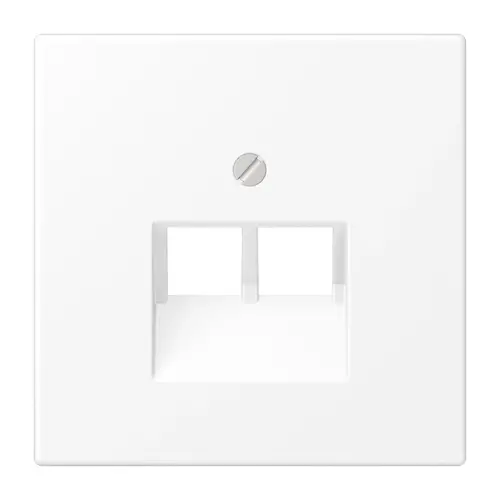JUNG LS 969-2 UA WWM centraalplaat 2-voudig tbv RJ45 wandcontactdoos LS990 sneeuwwit mat