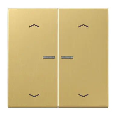 JUNG ME 102 KO5P C schakelwip 2-voudig met controlevenster en pijlsymbolen voor HOME draadloze schakelaar LS990 messing klassiek