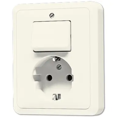 JUNG 5576 EU combinatie schakelaar/wandcontactdoos randaarde CD500 creme