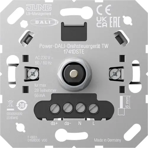 JUNG 1741 DSTE Power DALI-draaistuureenheid Tunable White