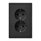 JUNG AL 5015 KI AN-L wandcontactdoos 2-voudig randaarde Safety+ voor ovale 1,5 inbouwdoos LS990 antraciet gelakt aluminium