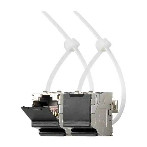 JUNG UMA-CAT6A-25 universeelmodule 2x CAT6A iso RJ45 modular jack met stofklep