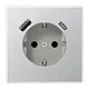 JUNG AL 1520-15 CA wandcontactdoos randaarde Safety+ met USB type A en C LS990 aluminium