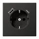 JUNG AL 1520-15 CA AN wandcontactdoos randaarde Safety+ met USB type A en C LS990 antraciet gelakt aluminium