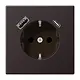 JUNG AL 1520-15 CA D wandcontactdoos randaarde Safety+ met USB type A en C LS990 dark gelakt aluminium