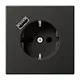 JUNG AL 1520-18 A AN wandcontactdoos randaarde Safety+ met USB-A LS990 antraciet gelakt aluminium