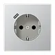 JUNG AL 1520-18 C wandcontactdoos randaarde Safety+ met USB-C LS990 aluminium