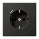 JUNG AL 1520-18 C AN wandcontactdoos randaarde Safety+ met USB-C LS990 antraciet gelakt aluminium
