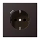 JUNG AL 1520-18 C D wandcontactdoos randaarde Safety+ met USB-C LS990 dark gelakt aluminium