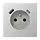 JUNG AL 1520 F-15 CA wandcontactdoos penaarde Safety+ met USB type A en C LS990 aluminium