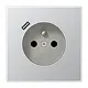 JUNG AL 1520 F-18 C wandcontactdoos penaarde Safety+ met USB type C LS990 aluminium