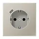 JUNG ES 1520-18 C wandcontactdoos randaarde Safety+ met USB-C LS990 edelstaal