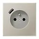 JUNG ES 1520 F-18 A wandcontactdoos penaarde Safety+ met USB type A LS990 edelstaal
