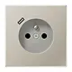 JUNG ES 1520 F-18 C wandcontactdoos penaarde Safety+ met USB type C LS990 edelstaal