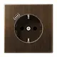 JUNG ME 1520-18 C AT wandcontactdoos randaarde Safety+ met USB-C LS990 messing antiek