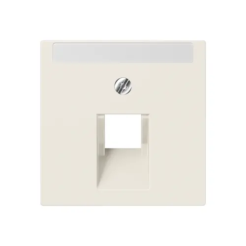 JUNG A 569-1 NA PLUA centraalplaat 1-voudig met tekstvenster tbv RJ45 wandcontactdoos A-range creme