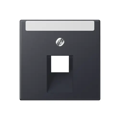 JUNG A 569-1 NA PLUA ANM centraalplaat 1-voudig met tekstvenster tbv RJ45 wandcontactdoos A-range antraciet mat