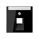 JUNG A 569-1 NA PLUA SW centraalplaat 1-voudig met tekstvenster tbv RJ45 wandcontactdoos A-range zwart glans