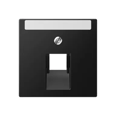 JUNG A 569-1 NA PLUA SWM centraalplaat 1-voudig met tekstvenster tbv RJ45 wandcontactdoos A-range grafietzwart mat