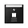JUNG A 569-1 NA PLUA SWM centraalplaat 1-voudig met tekstvenster tbv RJ45 wandcontactdoos A-range grafietzwart mat