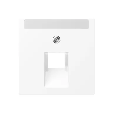 JUNG A 569-1 NA PLUA WWM centraalplaat 1-voudig met tekstvenster tbv RJ45 wandcontactdoos A-range sneeuwwit mat