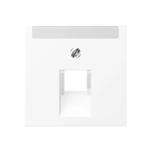 JUNG A 569-1 NA PLUA WWM centraalplaat 1-voudig met tekstvenster tbv RJ45 wandcontactdoos A-range sneeuwwit mat