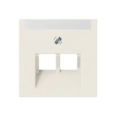 JUNG A 569-2 NA PLUA centraalplaat 2-voudig met tekstvenster tbv RJ45 wandcontactdoos A-range creme