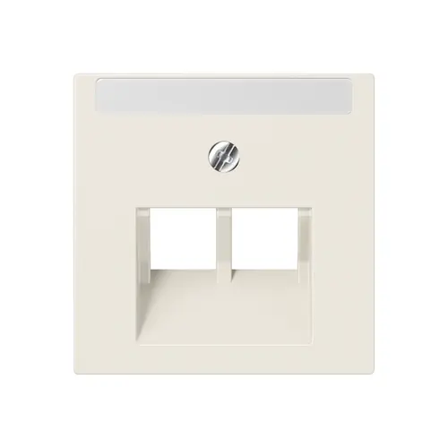 JUNG A 569-2 NA PLUA centraalplaat 2-voudig met tekstvenster tbv RJ45 wandcontactdoos A-range creme