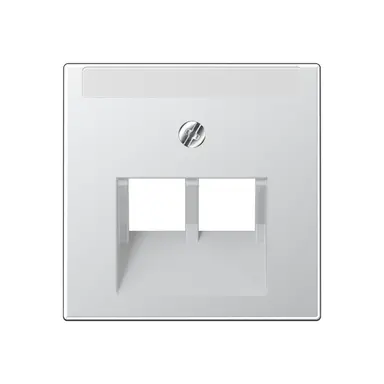 JUNG A 569-2 NA PLUA AL centraalplaat 2-voudig met tekstvenster tbv RJ45 wandcontactdoos A-range aluminium