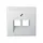 JUNG A 569-2 NA PLUA AL centraalplaat 2-voudig met tekstvenster tbv RJ45 wandcontactdoos A-range aluminium