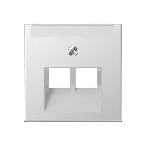 JUNG A 569-2 NA PLUA AL centraalplaat 2-voudig met tekstvenster tbv RJ45 wandcontactdoos A-range aluminium
