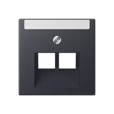 JUNG A 569-2 NA PLUA ANM centraalplaat 2-voudig met tekstvenster tbv RJ45 wandcontactdoos A-range antraciet mat