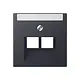 JUNG A 569-2 NA PLUA ANM centraalplaat 2-voudig met tekstvenster tbv RJ45 wandcontactdoos A-range antraciet mat