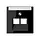 JUNG A 569-2 NA PLUA SW centraalplaat 2-voudig met tekstvenster tbv RJ45 wandcontactdoos A-range zwart